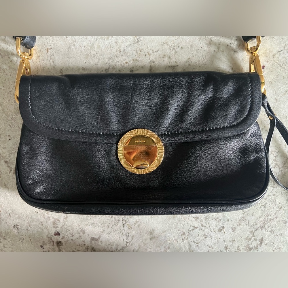 Prada Black Leather Shoulder Bag - Picture 3 of 7